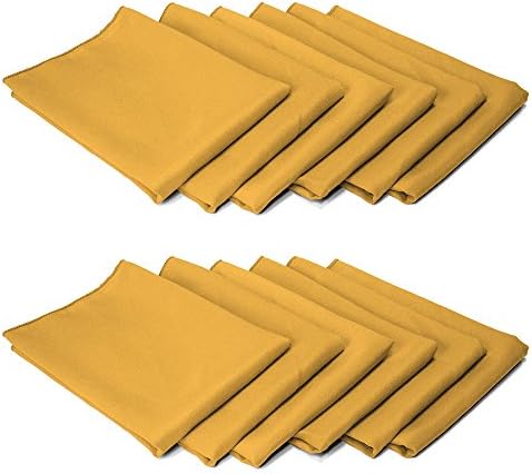 TableLinensforLess Cloth Napkin-Table Ready (12, Old Gold)