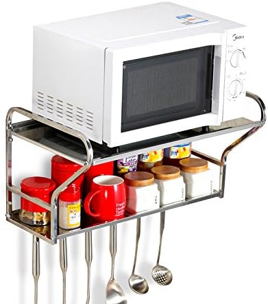 Yewena Space Aluminum Microwave Oven Wall Bracket Double Rack