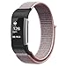 Fintie Band for Fitbit Charge 2, Nylon Sport Loop Breathable Nylon Replacement Strap Wrist Bands with Adjustable Closure for Fitbit Charge 2 HR Smart Fitness Tracker, Pink Sand