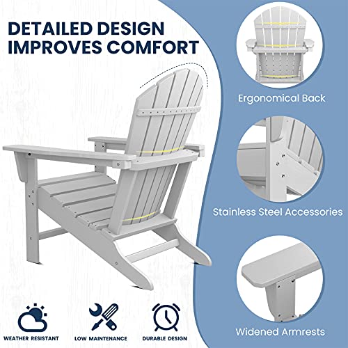 SERWALL Adirondack Chairs Weather Resistant for Patio Garden