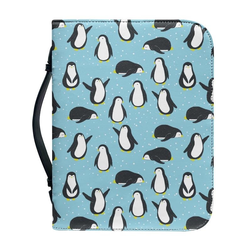 Garronmavis Polka Dot Penguins Bible Cover for Men - Cartoon Penguin Bible Case Aesthetic Animal Arts Books Tote - XL