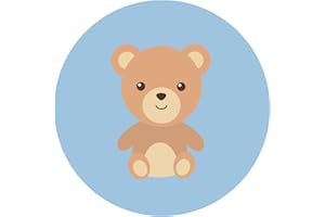 MAGJUCHE Blue Bear Stickers, Boy’s Baby Shower or Birthday Party Favor Sticker Labels, 2 inch, 40-Pack