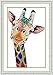 eGoodn Stamped Cross Stitch Kit with Printed Pattern Colorful Cartoon Giraffe 11ct Fabric 14.2 inches by 20.5 inches, Frameless Cross-Stitching Needlework