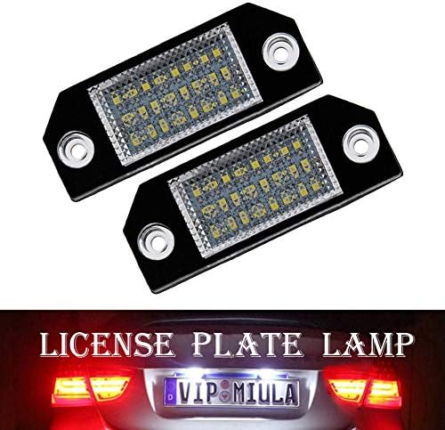 1-Pair Number Plate Lights Super Bright License Plate Lamps LED Assembly Replacement for Ford Focus C-MAX 2003-2010, MK2 2003-2008, Error Free