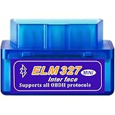 Mini Bluetooth OBD2 Scanner, Car Diagnostic Scan Tool for Android Symbian Windows System, Automotive Check Engine Light Wiring Scanner Adapter, Clear Fault Code Reader for OBDII Vehicle