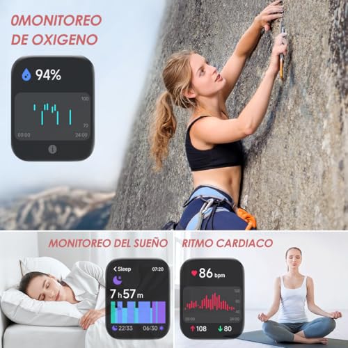 EASYTAO Smartwatch Mujer Alexa, 1.91'' Interactivo HD Reloj Inteligente para Impermeable IP68, 100+ Modos Deportivos, Compatible con iPhone y Android, Frecuencia Cardíaca, Oxígeno y Presión. (Rosa)