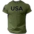 Rogue Style USA Stars Flag Men T Shirt American Gym Workout Cotton Tee