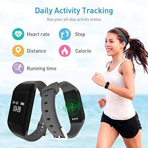 Fitpolo Fitness Tracker HR,Activity Tracker with Heart Rate Monitor, IP67 Waterproof Smart Bracelet, Fitness Watch with Calorie Counter,Sleep Monitor,Pedometer Watch for Kids Women and Men - Thumbnail 3