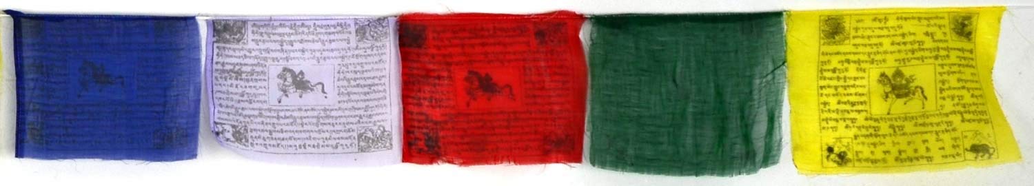 BUDDHAFIGUREN/Billy Held Buddhist Prayer Flags 6 m Length 25 Sheets Each Panel is Buddha Decoration 22 x 18 cm — image 1