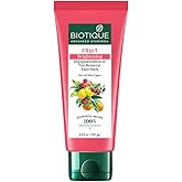 Biotique Fruit Brightening Depigmentation and Tan Removal Face Pack Ayurvedic and Organically Pure Tan Removal Face Pack for All Skin Types Botanical Extracts 100gm