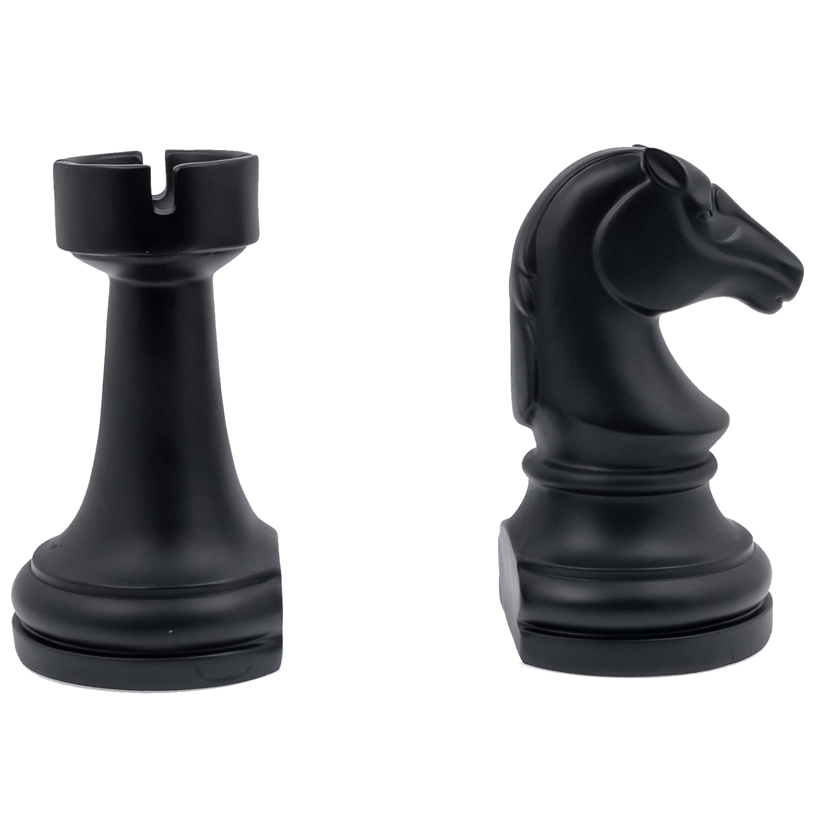 1 Pair Chess Bookends, Resin Decorative Bookends Black Heavy Book Ends Supports for Books, Book Ends for Office Home (16.5 x 10.6 cm)