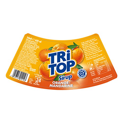TRI TOP Orange-Mandarine | kalorienarmer Sirup für Erfrischungsgetränk, Cocktails oder Süßspeisen | wenig Zucker (6 x 600ml) – Bild 2