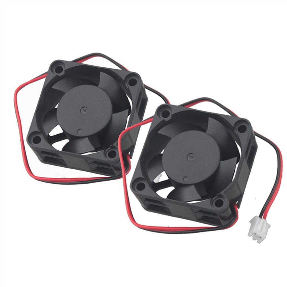 GDSTIME 2 pcs 4020 Fan 5V 40mm Fan 2 Pin 40mm x 20mm DC Brushless Computer Cooling Fans 6000 RPM High Speed For 3D Printer NVR Radio Raspberry Pi Humidifier PC and other Small Appliances