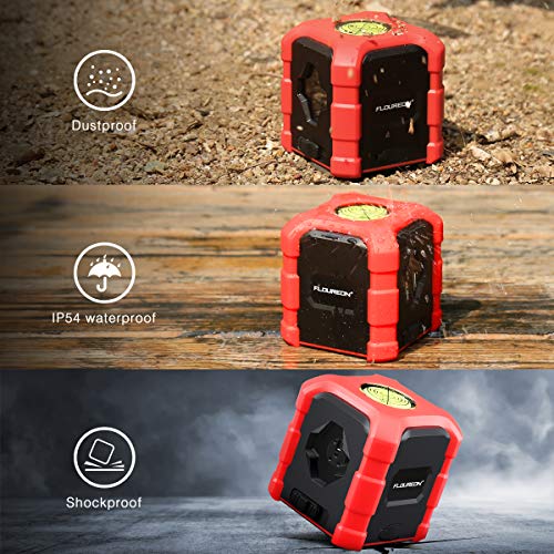 FLOUREON Laser Level Self-Leveling Horizontal and Vertical Cross-Line Laser Green Beam Laser Level With Bubble Level Dual Ways to Charge, Type-C Charging IP54 Waterproof Dustproof, Shockproof