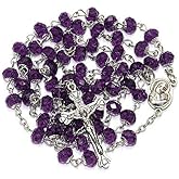 pys Rosary - Catholic Prayer Crystal Beads &Crucifix,6mm Beads