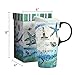 CEDAR HOME Coffee Ceramic Mug Porcelain Latte Tea Cup With Lid in Gift Box 17oz. North Beach