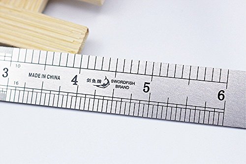 Shuxy 6" Stainless Steel Ruler Metal Ruler with Convenient Storage Case - Perfect Straight Edge For Office Easy Measurements - 20mm Wide x .0.5mm Thick Pack of 6