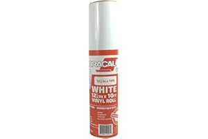 12.125" x 10ft Roll of Oracal 651 White Craft Vinyl - On a 2.5" Core - Adhesive Vinyl for Cricut, Silhouette, and Cameo Cutters - Gloss Finish - Outdoor and Permanent