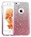 iPhone SE Case, UnnFiko Cute Luxury Hybrid Bling Glitter Silicone Rubber Gel Shiny Sparkling with Candy Back Plate Cover Case for iPhone 5S SE (Pink)