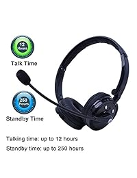 Auricular Bluetooth para los conductores, 2 en 1 over the Head cancelación de ruido auriculares estéreo Bluetooth con Micrófono Auricular Inalámbrico de Trucker Conductor para teléfonos móviles iphone 6s 5, iPad PC, negro 1
