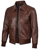 Decrum Mens Leather Bomber Jacket - Leather Bomber