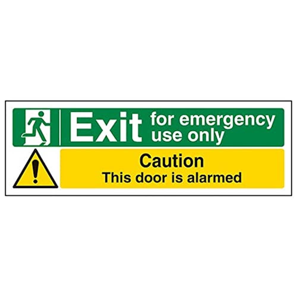 V Safety Eco Friendly Safe Condition Exit - Exit For Emergency Use Only/Door Alarmed - 600 X 200mm
