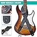 Planet Guitar Strap (Black) for Electric Guitar Acoustic Bass Ukulele-Soft and Comfortable Shoulder Belt with Genuine Leather End Fit Kids,Women and Men.