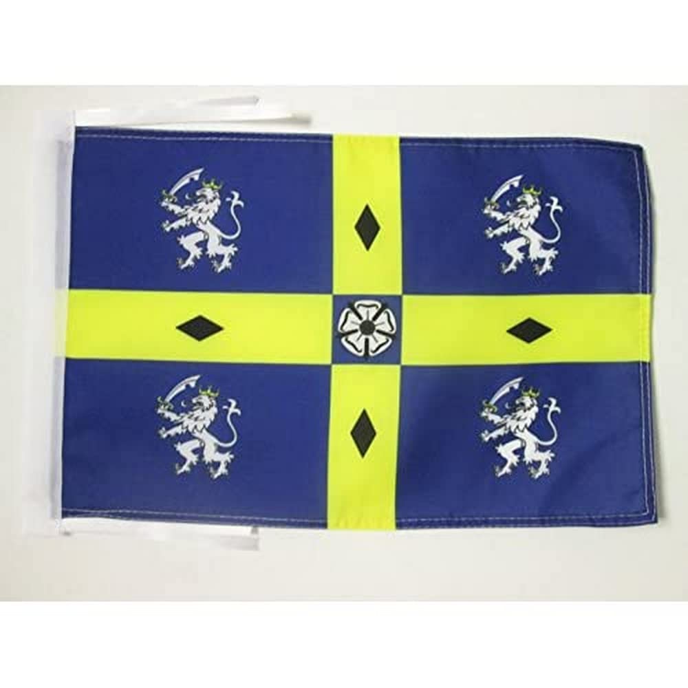 AZ FLAG - Durham Old county Flag - 18'' x 12'' - 100% Polyester County of Durham - England Small Banner with Two Cords - Fade Resistant - Vivid Colors - 18x12 in - 45x30 Cm