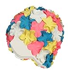 Floral Petal Vintage Style Latex Swim Bathing Cap - Blue,pink,white,yellow