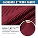 2 Piece Sofa Cover High Stretch Jacquard Fabric Furniture Slipcover Stay in Place Soft Spandex Form Fit Wing Back Armchair Slipcovers, Skid Resistance Machine Washable (Wing Chair, Burgundy Red)