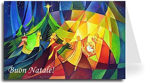 Merry Christmas Greeting Card - Nativity 1 (10 Cards) Italian