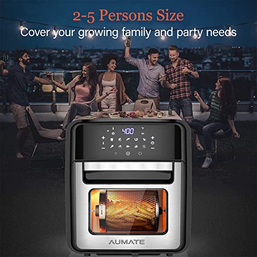 AUMATE Air Fryer Oven with Rotisserie Dehydrator 13QT, 10-in-1
