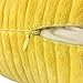 YOUR SMILE Solid Color Decorative Accent Pillow Covers Case Striped Corduroy Plush Velvet Cushion Cover for Couch, Set of 2, Yellow,18x18 inch