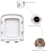 Vivo Technologies Square Toilet Seat Soft Close with Quick Release Hinges White view 7
