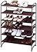 3-Tier Stackable Shoe Shelves Storage Utility Rack, Resin Slat Bronze