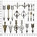 Youdiyla 100g Bow and Arrow Charms Collection - Antique Silver Bronze Bow and Sword Cupid's Love Crossbow Metal Pendants for Jewelry Making DIY Findings (HM21)