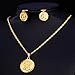 Women's Jewelry Set of 18K Gold Plated Jeusus Christ Medal Pendant Necklace Earrings