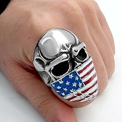 ELFASIO Men's Stainless Steel Band Ring American