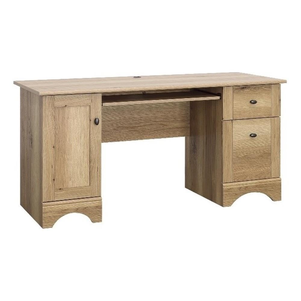 Sauder Miscellaneous Office Computer Desk with Drawers, Timber Oak Finish Image