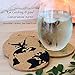Drink Coasters Set Of 6 | Cork Coasters For Drinks | Non Slip Rustic Kitchen Barware Decor | Protect Your Table From Stains | Travellers Edition.
