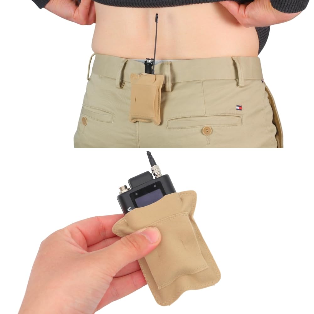 URSA Belt Pouch with Clips - Versatile Rigging for Wireless Transmitters Including RODE Wireless Go/Pro (Beige, Small)