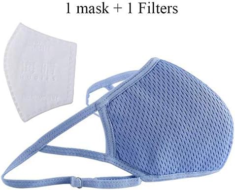 Anti Pollution Dust Mask, N95 Mask Protective Mask Respirator Mask with Breathing Valve, Reusable Washable Fine Dust Mask for Outdoor Dust, PM2.5, Pollution, Pollen etc, Blue