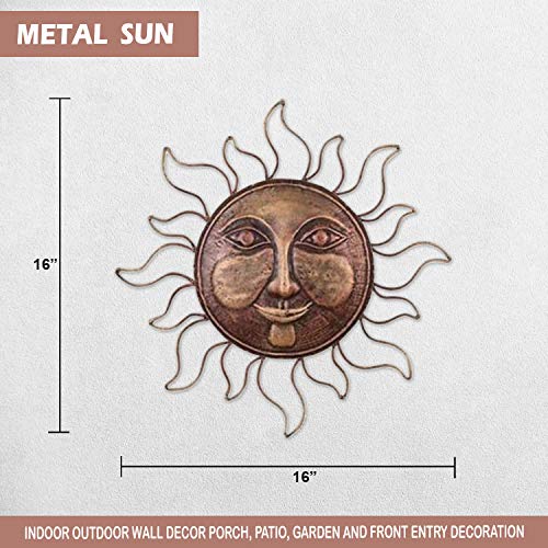 Metal Wall Art Sun Decor Metal Sun Face With Rays Indoor Outdoor