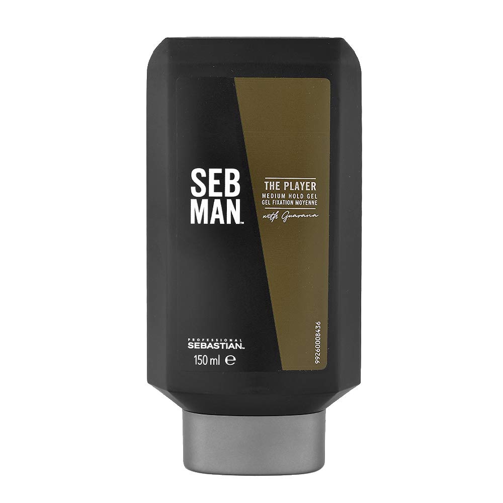 SEB MAN THE PLAYER - Remodelable Hair Gel with Medium Hold - Styling Gel with Flexible Finish - with Guarana Extract and Stimulating Fragrance of Bergamot and Pink Pepper - 150 ml