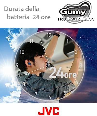, Cuffie Bluetooth True Wireless HA-Z77T, Bluetooth 5.3, Resistenti agli Schizzi, Design Ergonomico, Cuffie Wireless con Batteria Fino a 24 ore, Ricarica Rapida, 3 Sound Mode Disponibili, Black