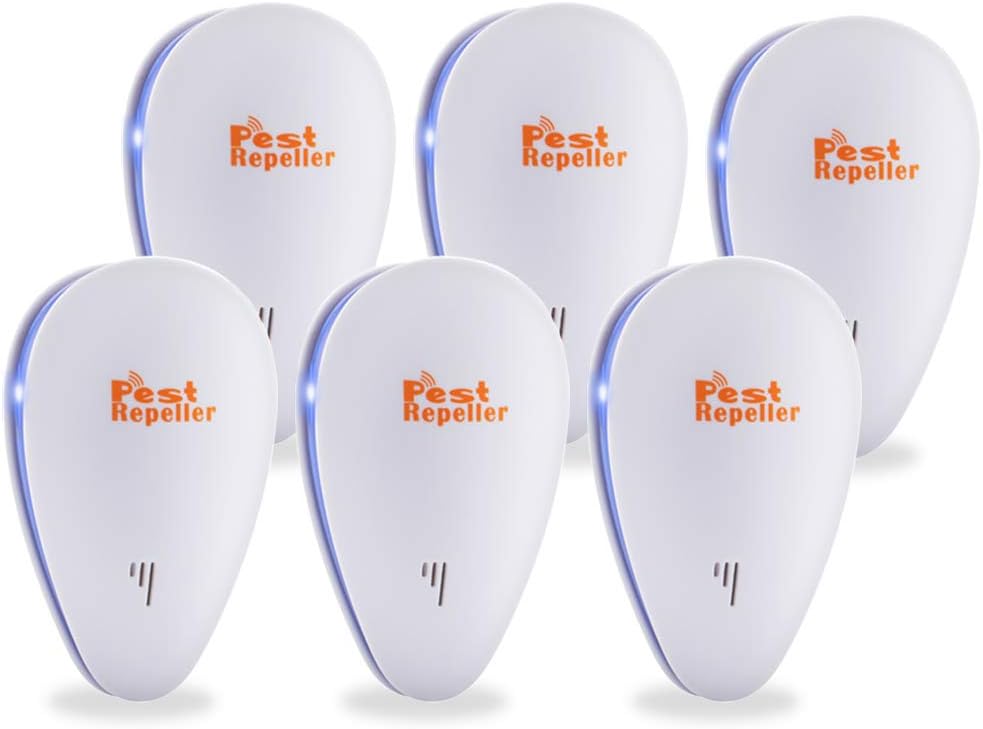 Ultrasonic Pest Repeller, Electronic Plug in Pest Repellent 6 Packs Best Indoor Pest Control, Insect Repellent for Mice, Bugs, Ants, Spiders, Roaches, Flies, Rats, Mosquitos, Non-Toxic : Garden & Outdoor