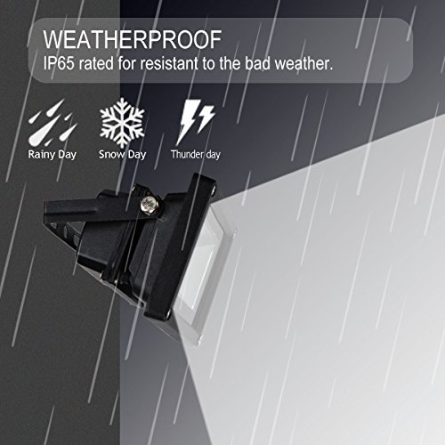 GLW 12V-24V AC or DC LED Flood Light,10W Mini IP65 Waterproof Outdoor Light,900LM,6000K,Daylight White Security Light,80W Halogen Bulb Equivalent