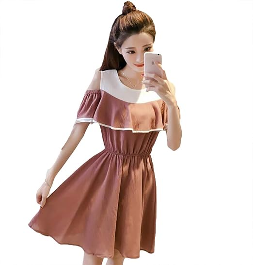 Amazon Co Jp Shandaoオフショルダー ワンピース レディース 夏 半袖 フレアワンピース Aライン ふんわり ショート丈 可愛い 肩出しワンピース 大きいサイズ 韓国ファッション 服 ファッション小物