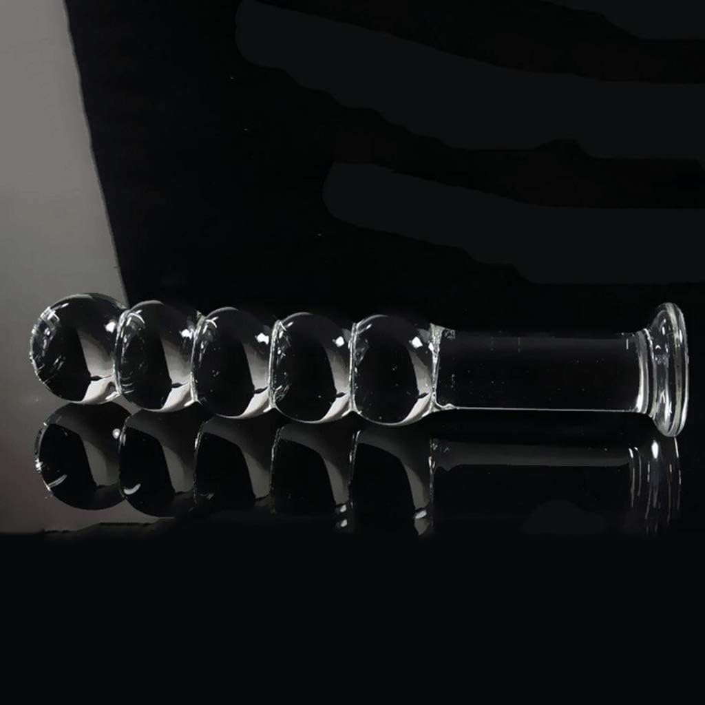 LJZ Glass Didlǒ for Women Massage Wǎnds Pull Beads Smooth and Comfortable with Base Mast*urbǎtion Toy Waterproof Sunglasses