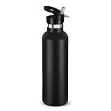 Neihepal Black Stainless Steel Water Bottles,24